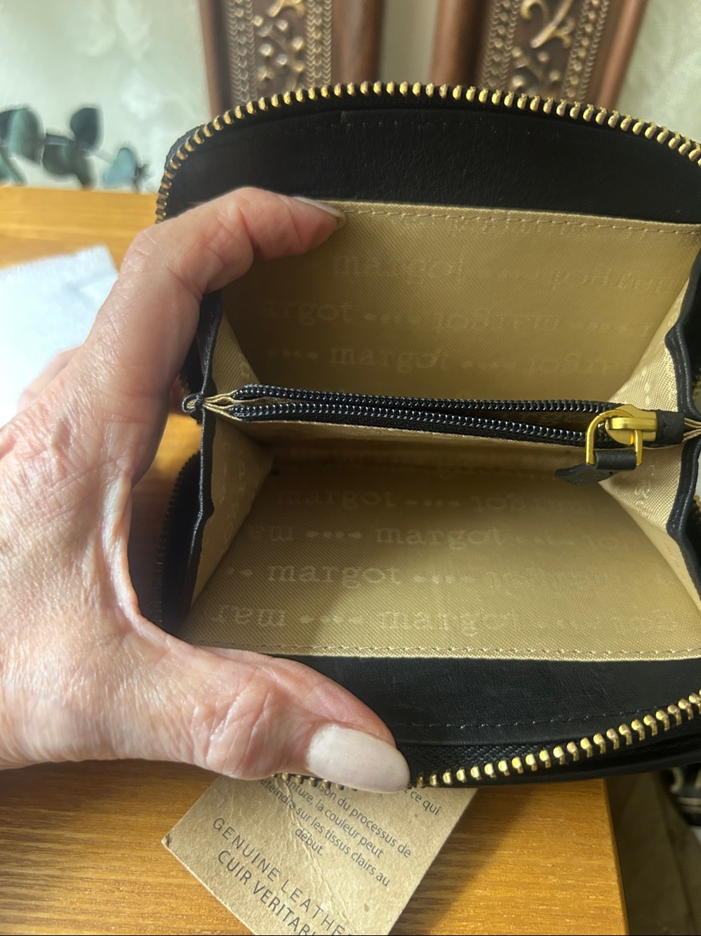 Margo Black Leather Zip Wallet - Picture 5 of 6
